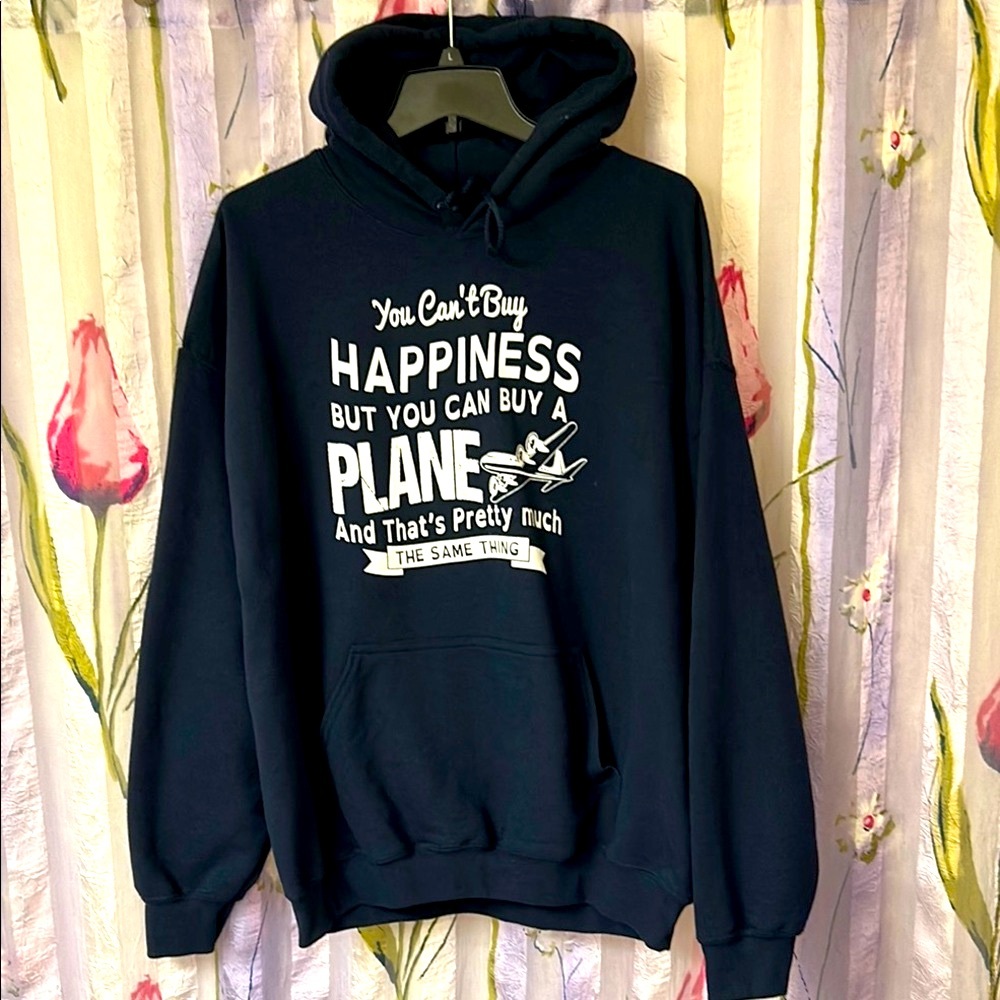 NWOT Navy Blue Graphic Hoodie for Men